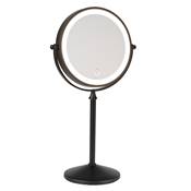 Miroir sur Pied Lumineux LED en Noir Mat - x10