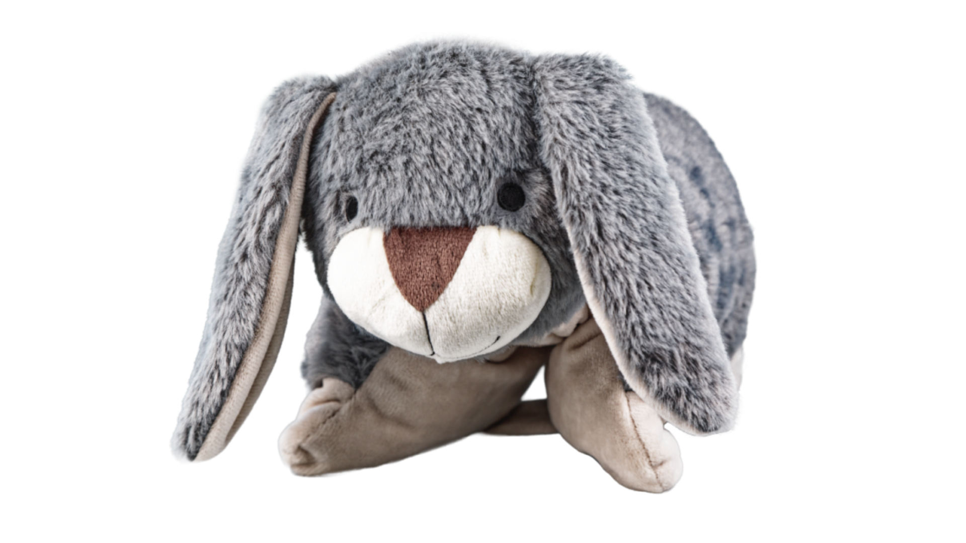 Bouillotte peluche lapin gris