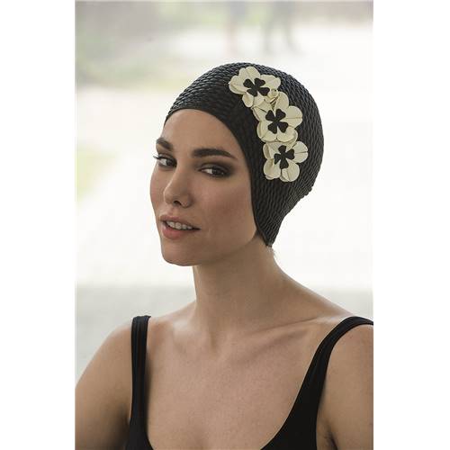 Bonnet de Bain en Caoutchouc Noir