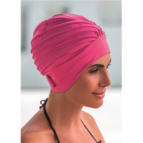 Bonnet de Bain en Tissu Rose
