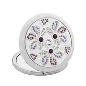 Miroir de Sac Argent Strass Fleurs - X2