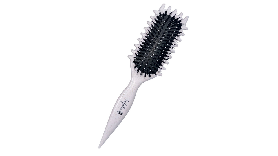 Brosse définissante cheveux bouclés 7 rangs beige