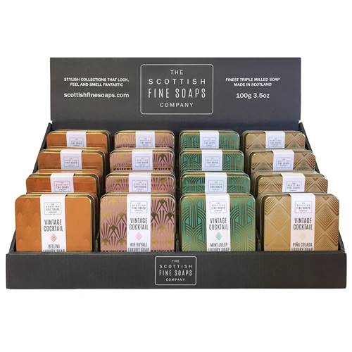 Présentoir 16 Savons Vintage Cocktails (4 Modèles)