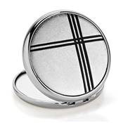 Miroir de Sac Rond Art Dco Argent - X2