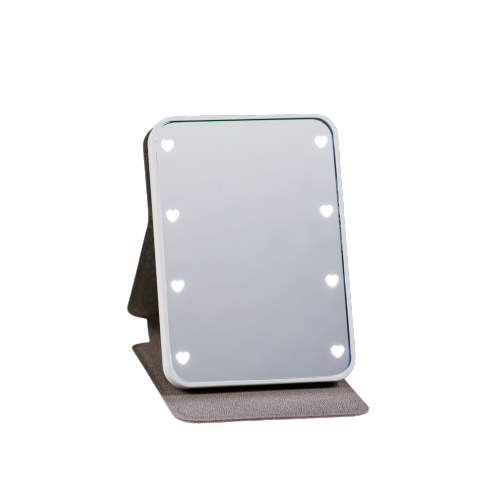 Miroir de Voyage Lumineux LED Rectangulaire - 6,4cm X 9,3 cm