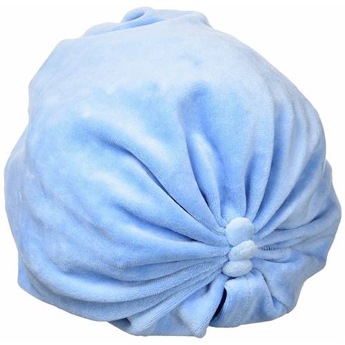 Bonnet Après Douche Velours Bleu Clair