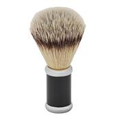 Blaireau Synthtique de Rasage en Mtal Noir