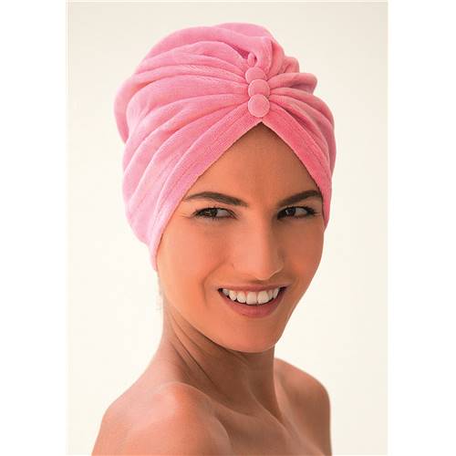 Bonnet Après Douche Velours Rose