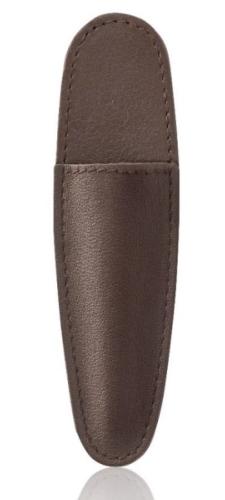 Pince à épiler en biais blanc avec étui en cuir taupe - Rubis