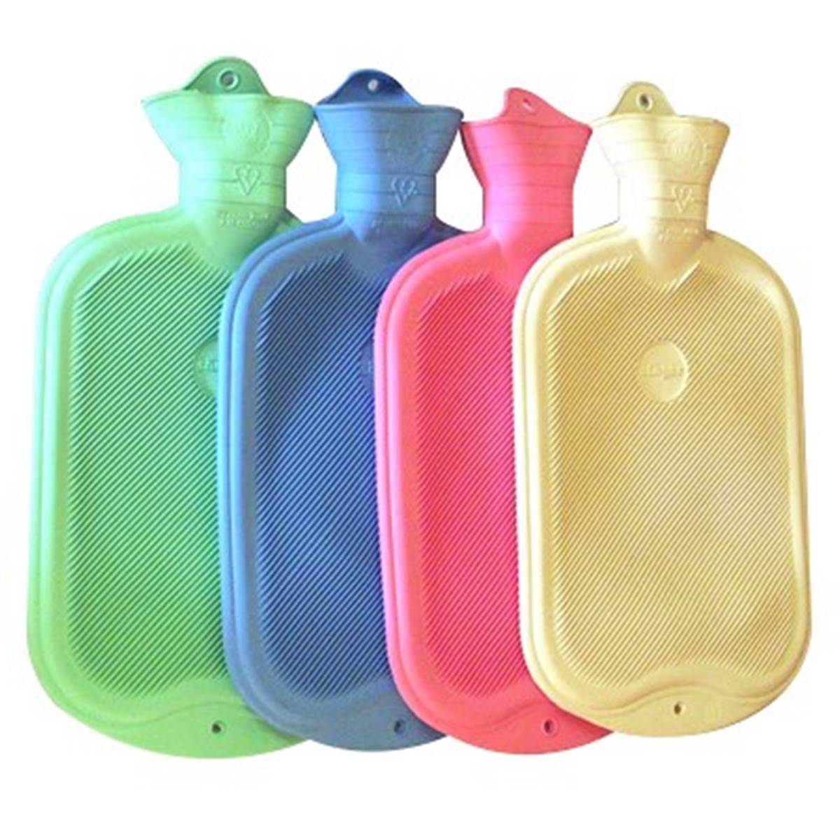 Bouillotte Striée En Plastique 2 Litres - Couleur Aléatoire (rouge Possible) - Marque Catavana - Couvercle à Visser
