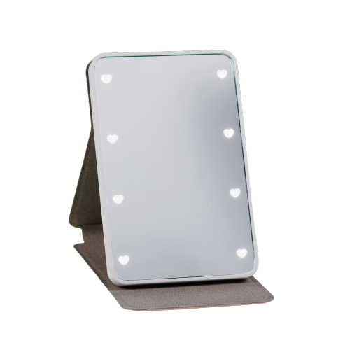 Miroir de Voyage Lumineux LED Rectangulaire - 7,45 cm X 11,7 cm
