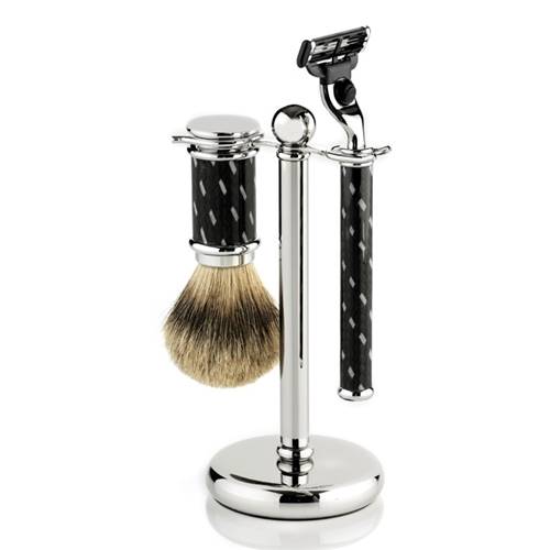 Set Rasage Rasoir Guilloché 3 Pièces