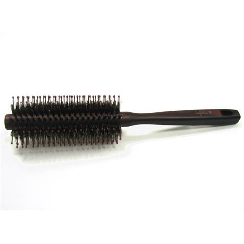 Brosse Ronde Acajou en Poils de Sanglier et Picots-Boules