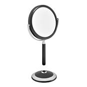 Miroir Double Fonction Pied et Face à Main Noir - X7