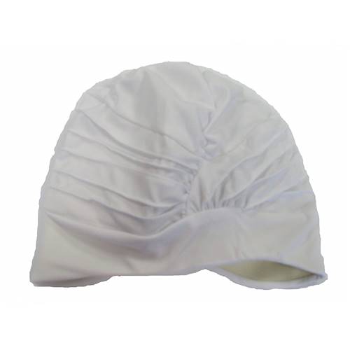 Bonnet de Bain en Tissu Blanc