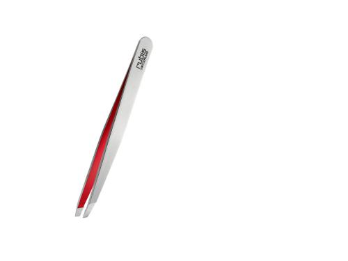 Pince à épiler Mors Biais inox et rouge à l'intérieur - Rubis