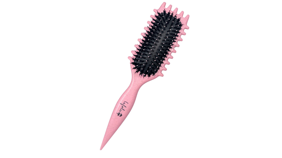 Brosse définissante cheveux bouclés 7 rangs rose