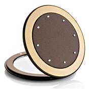 Miroir de Sac Rond Strass Brun-Acajou - X5