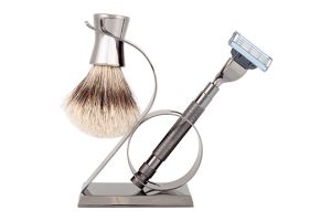 Set Rasage Gun Metal Mach III Rasoir et Blaireau
