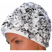 Bonnet de Bain Pétales Blanc et Noir